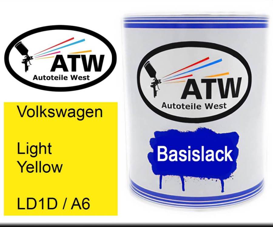 Volkswagen, Light Yellow, LD1D / A6: 1L Lackdose, von ATW Autoteile West.